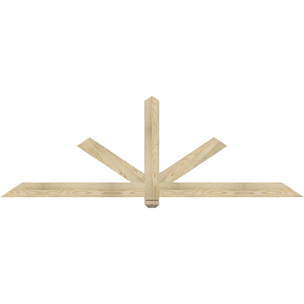 Ekena Millwork Kennewick Rough Sawn Timber Gable Bracket, Douglas Fir, 84"W x 28"H x 2"D x 4"F, 8/12 Pitch GBW084X28X0204KEN00RDF - main